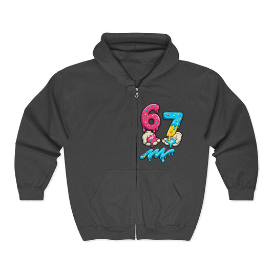 Drippy Donut 6-7 | Full-Zip Hoodie Sweatshirt