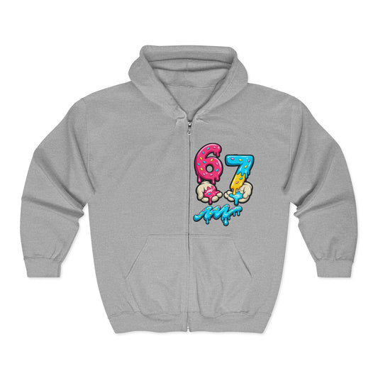 Drippy Donut 6-7 | Full-Zip Hoodie Sweatshirt